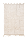White Path, Beni Ourain rug with abstract carved pathways in ivory wool