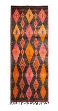 Decorative rug with geometric pattern on a white background