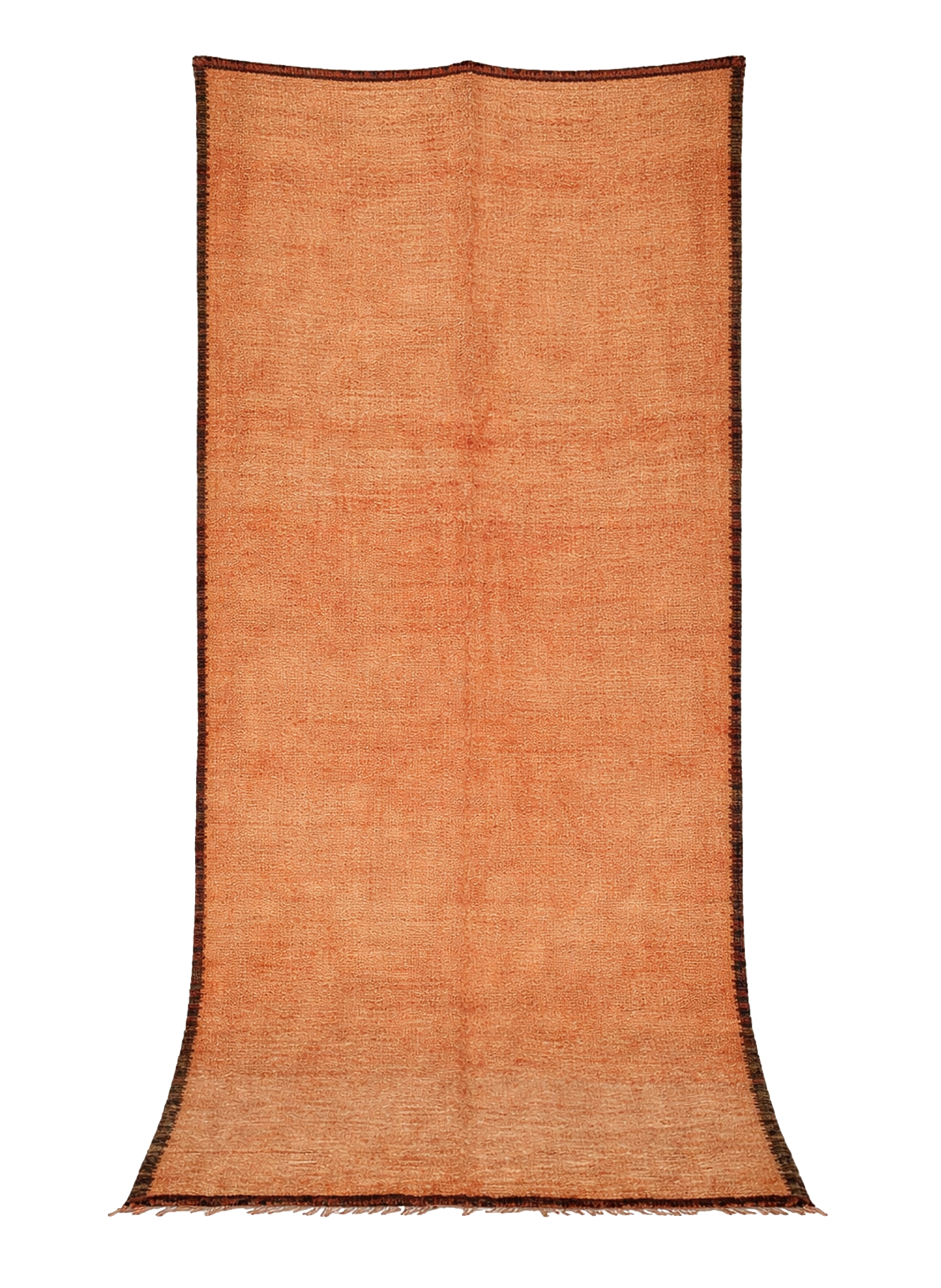 Burnt Field - Vintage Persian Gabbeh rug in warm ochre with dark contrasting borders