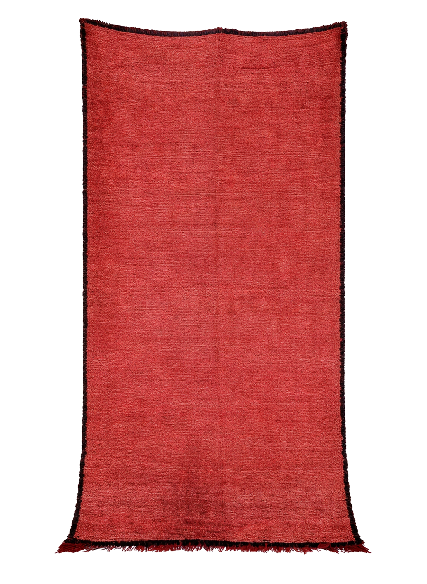 Red Tile - Vintage Persian Gabbeh rug in deep saturated red with thick shaggy pile